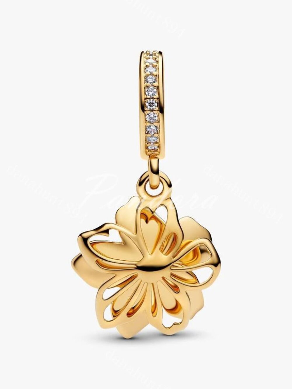 Pandora Blue Blossom Dangle Charm - Picture 4 of 5